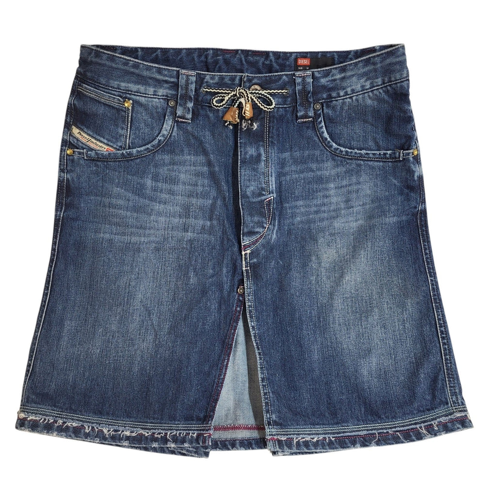 Diesel Skirt Y2K Dark Blue Denim Mini Skirt Uk Women's 14 W32-33