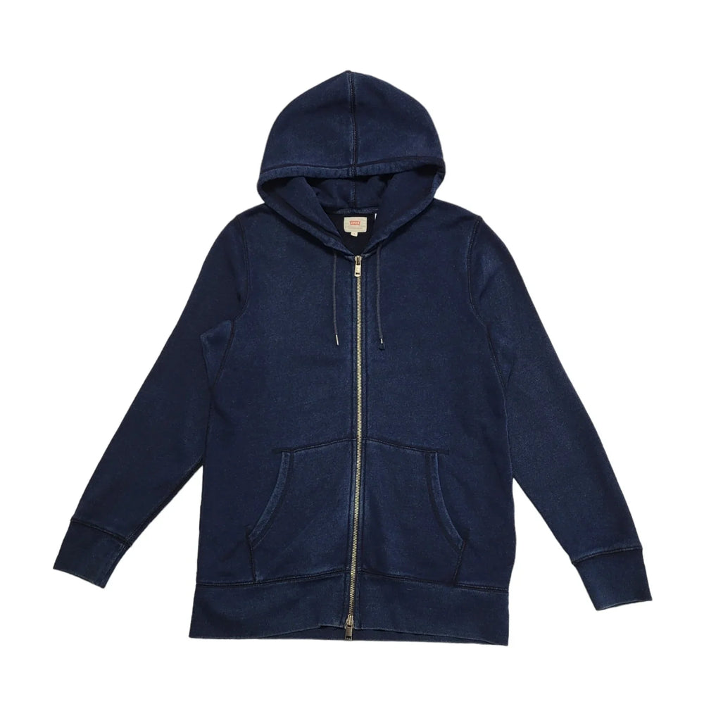 Levi's Hoodie Blue Drawstring Full Zip Mens UK Size Small BB597
