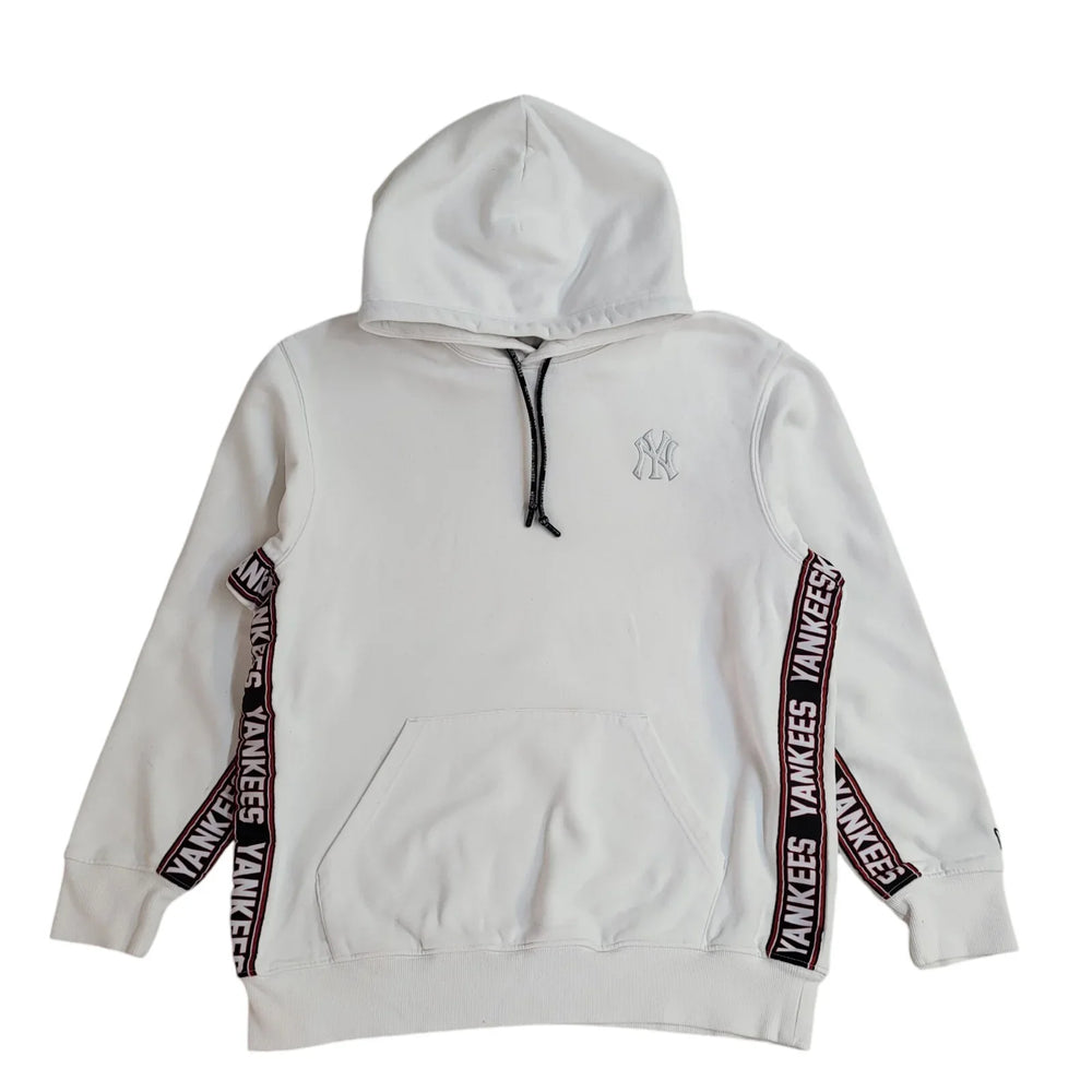 New York Yankees White Long Sleeve Hoodie UK Men's M EE641