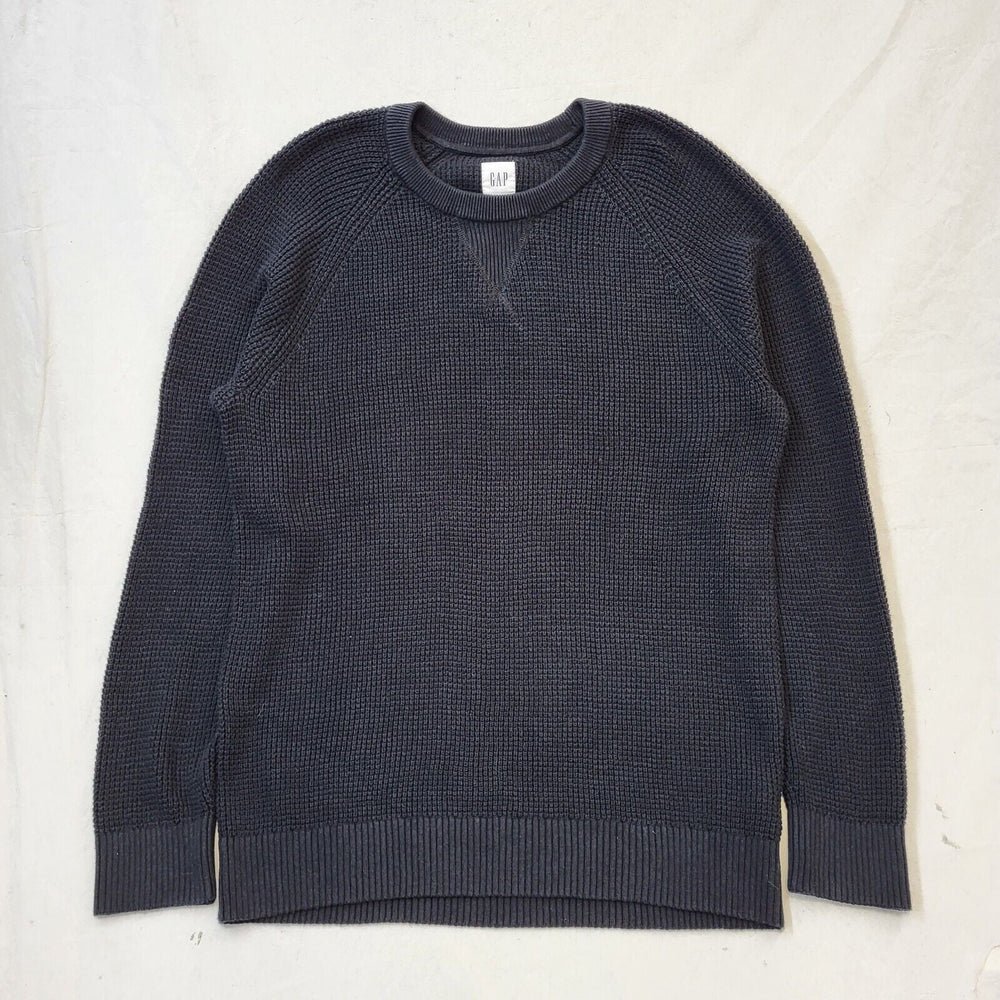 Gap Black Cotton Crew Neck Jumper Uk Men's Large G503