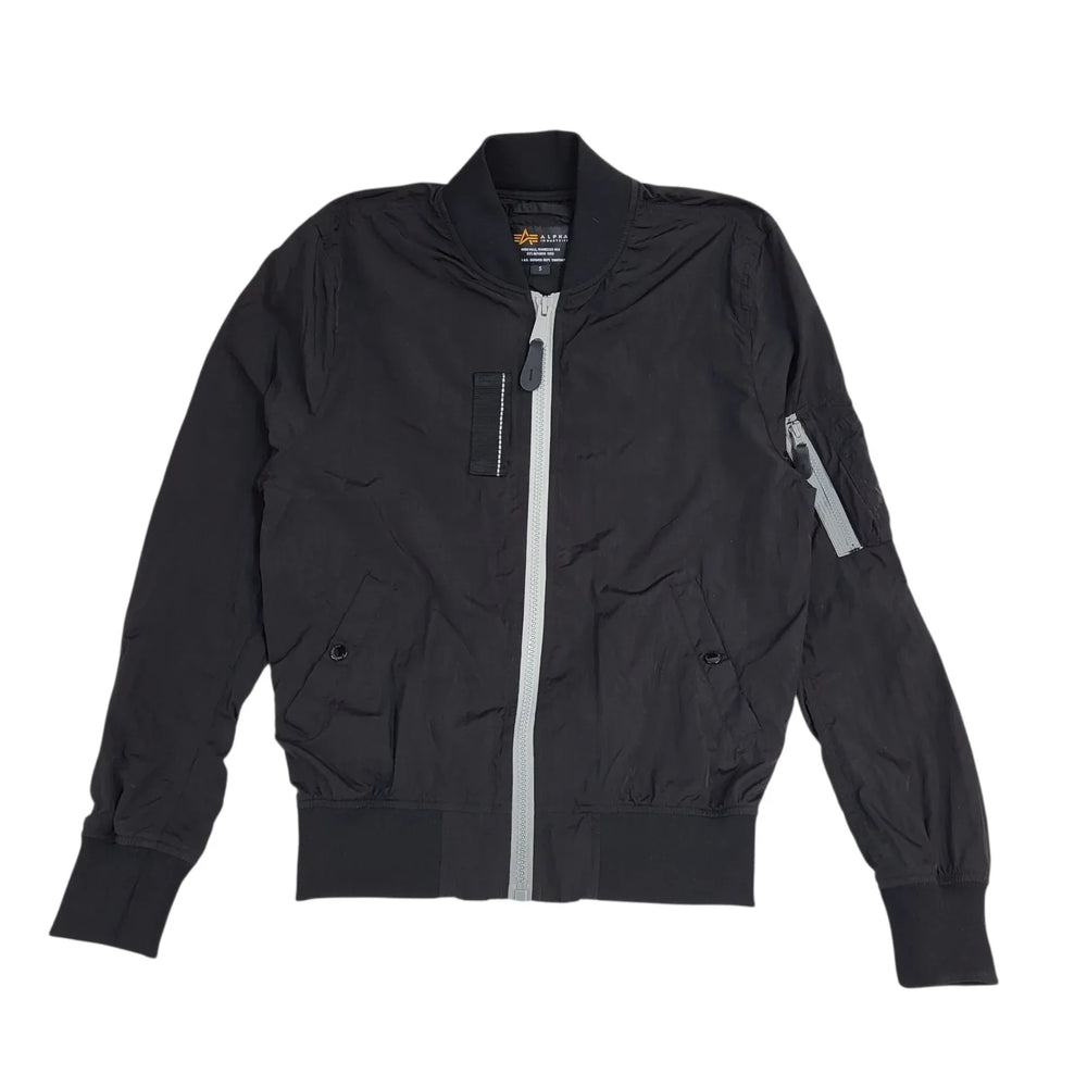 Alpha Industries Black Windbreaker Y2K Jacket UK Men's Size S