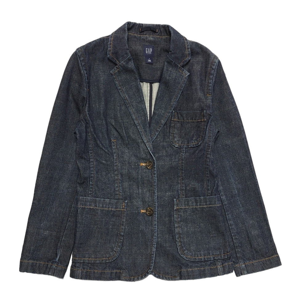 Gap Vintage Y2K Dark Blue Denim Button Jacket Uk Women's Size 8