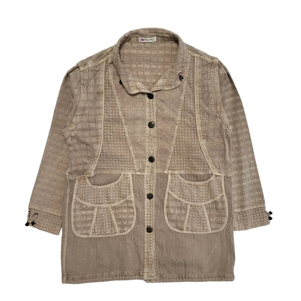 Pianissimo Beige Button Jacket Uk Women's Size 16-18 CC689