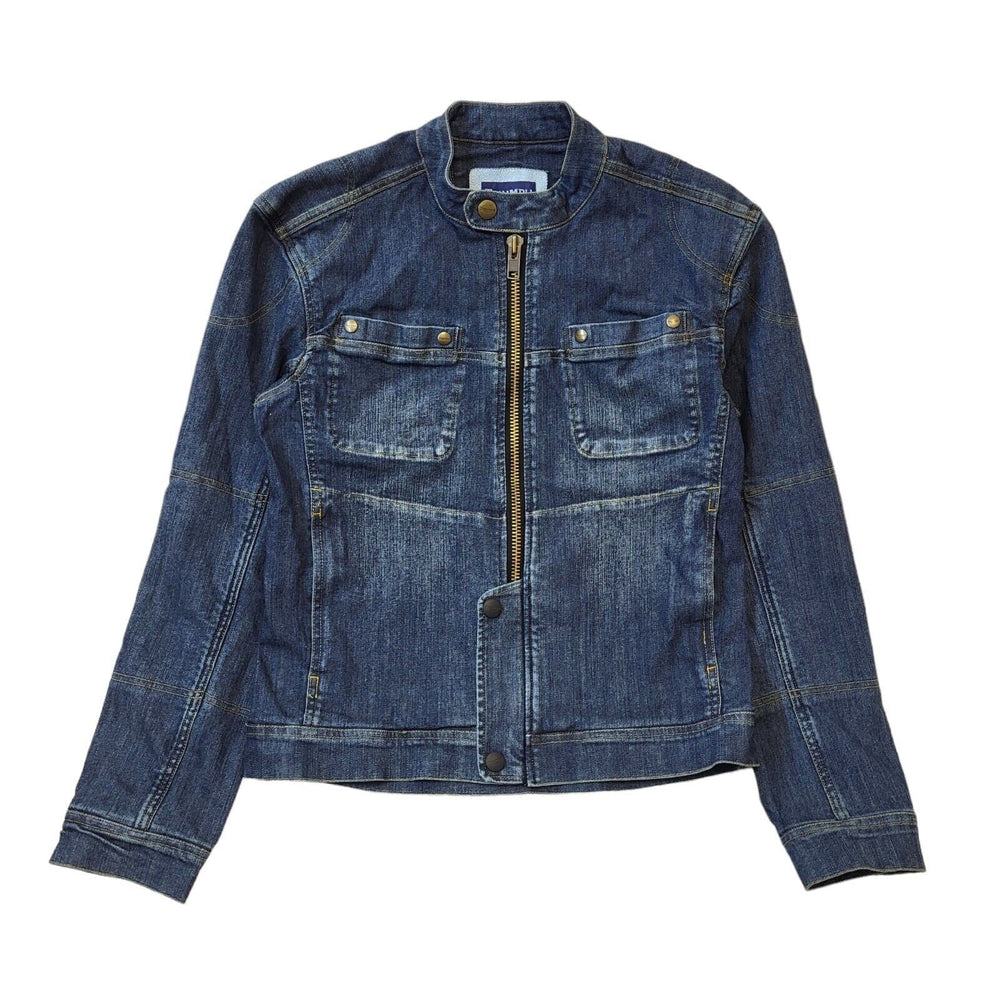 Triumph Dark Blue Zipped Denim Jacket Uk Women's 38 G628