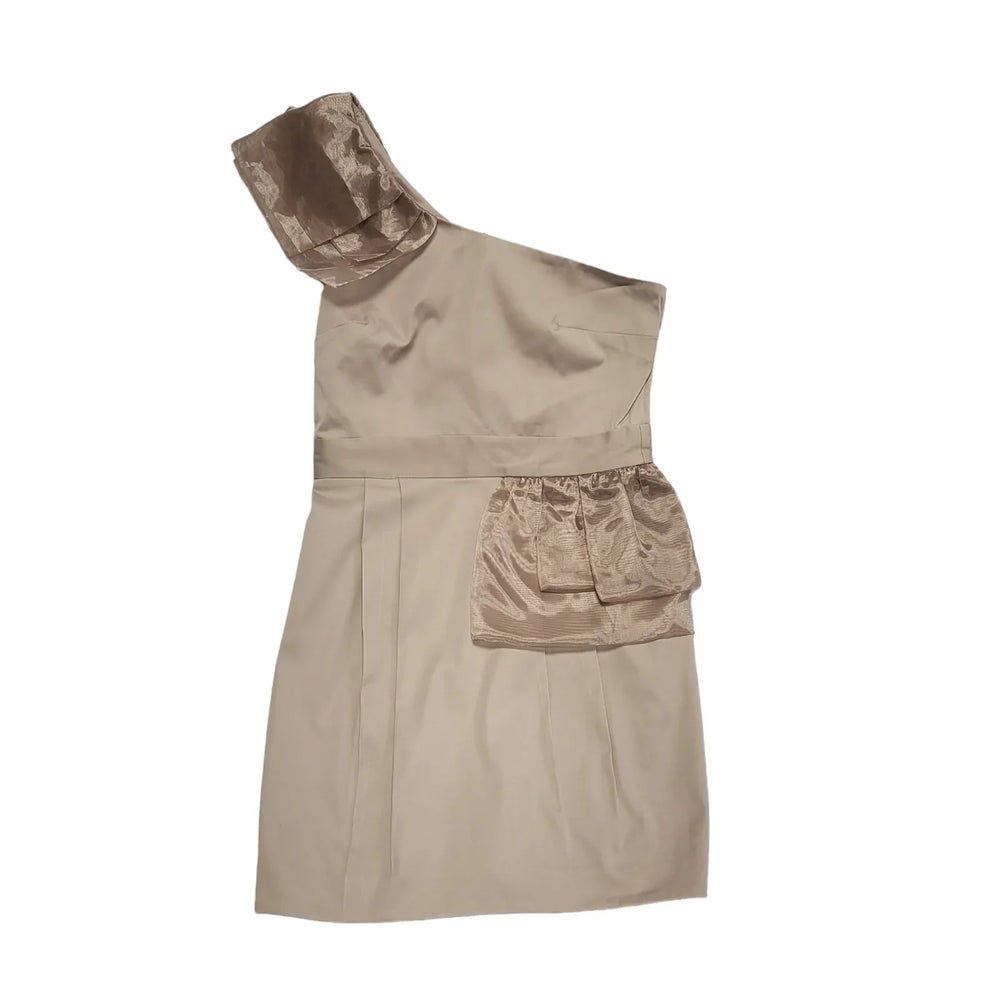 Miss Selfridge Beige One Shoulder Evening Dress Women's UK 12 EU 40 BNWT H469