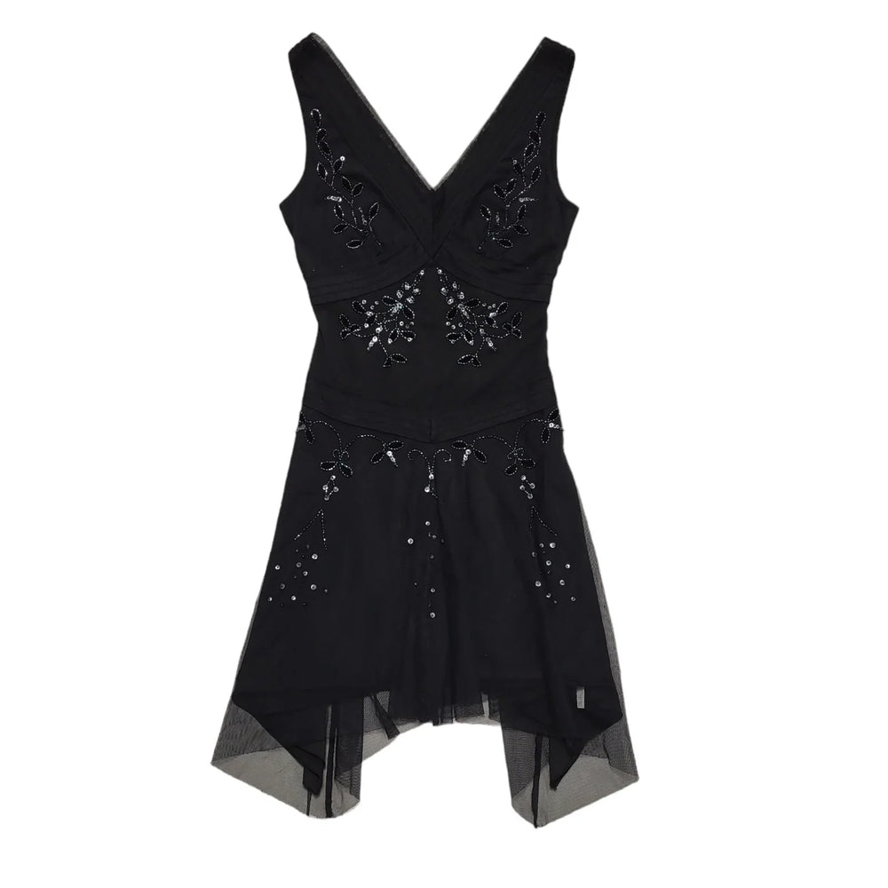 Oasis Vintage 90s Black Sleeveless Dress Uk Women's Size 8 W26