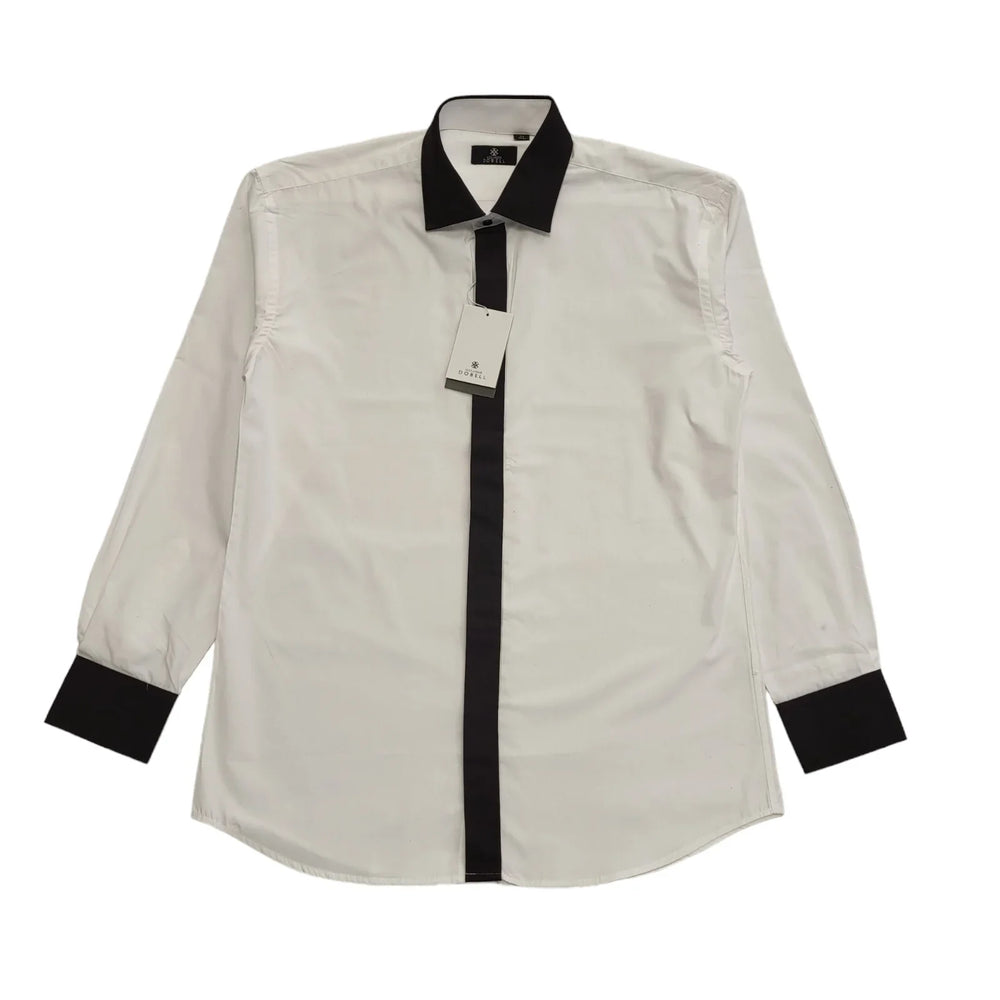 Alexander Dobell White Black Slim Fit Shirt Uk Men's Size S Bnwt CC169
