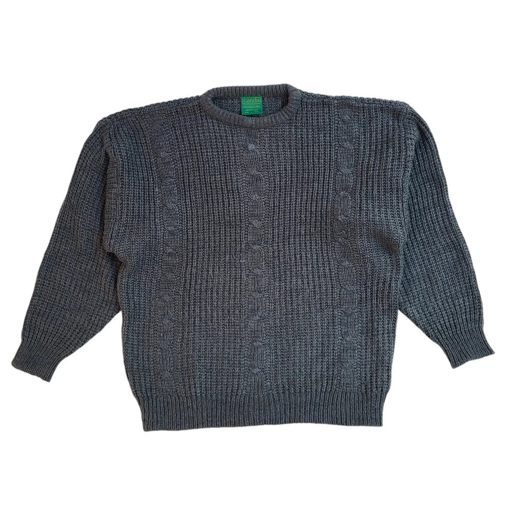 Canda Vintage 90's Blue Knitted Acrylic Jumper UK Men's Size Large