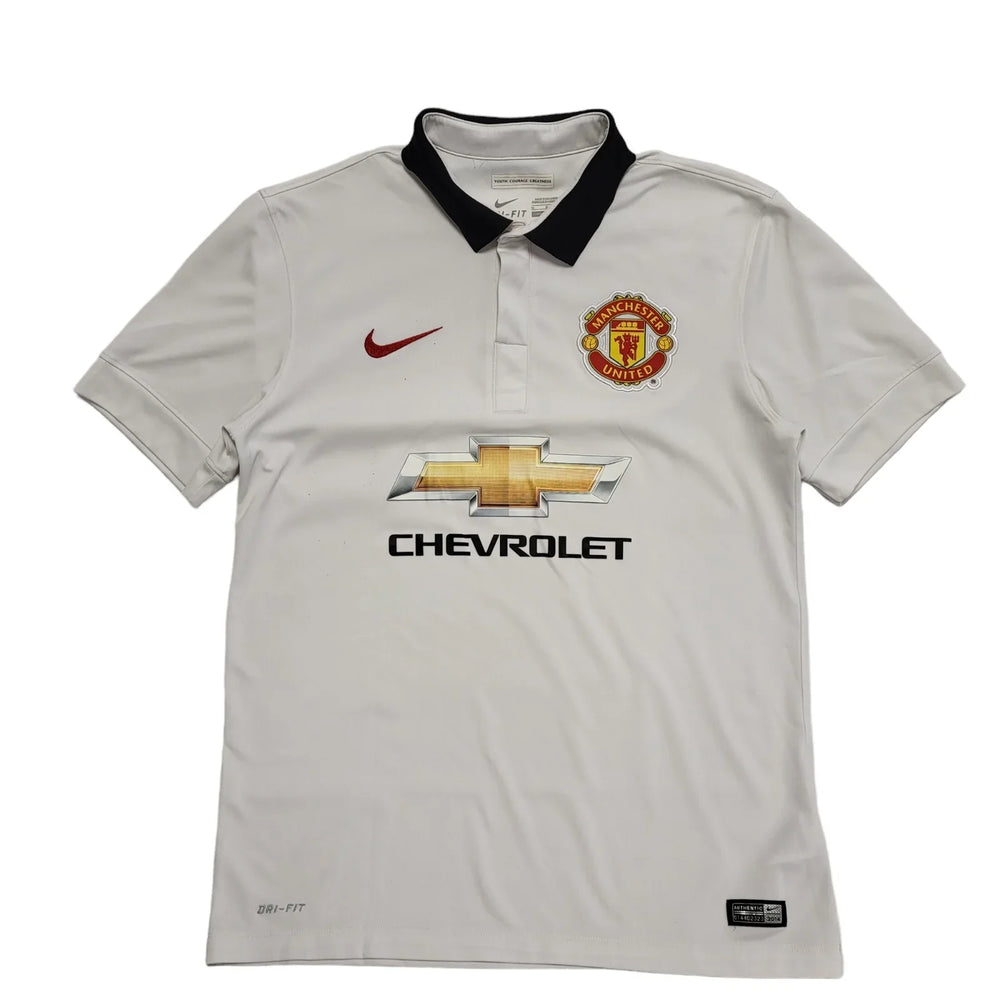Nike Dri-fit Manchester Utd Football Jersey White Away Kit Uk Men's Size M L219