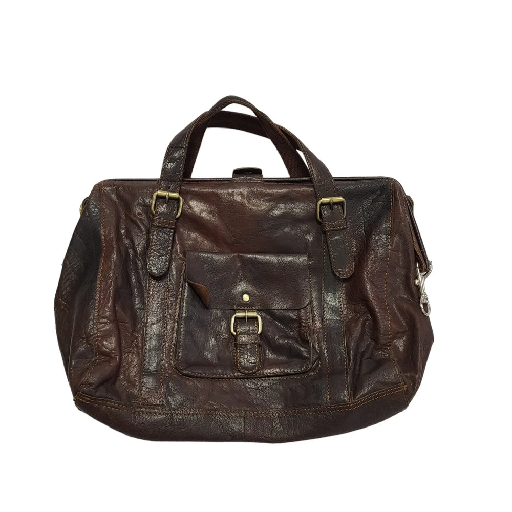 Rowallan Brown Vintage Leather Satchel Bag Uk Women's 15" x11"