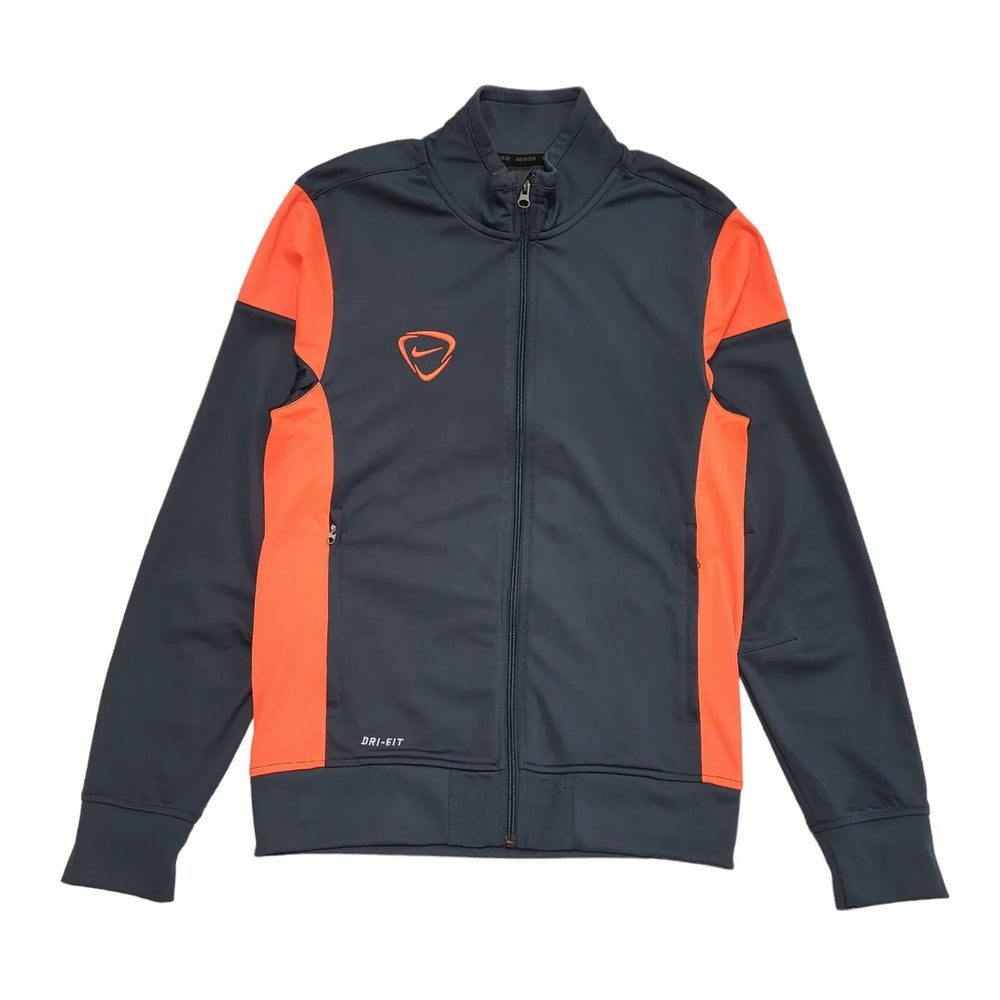 Nike Dri-Fit Grey Orange High Neck Tracksuit Top/Jacket Uk Men's S DD396