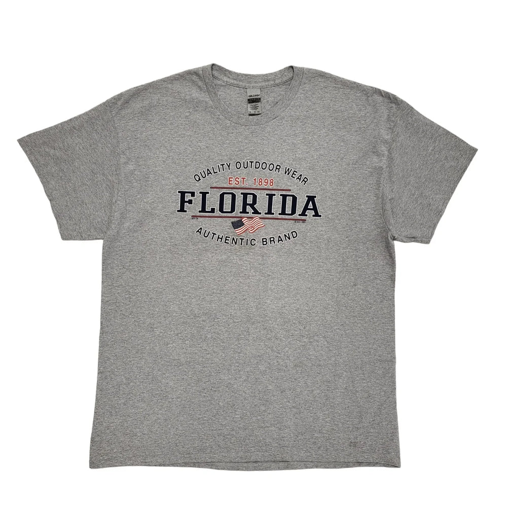 Gildan Vintage 80's Grey Florida Short Sleeve T-Shirt Men's XL