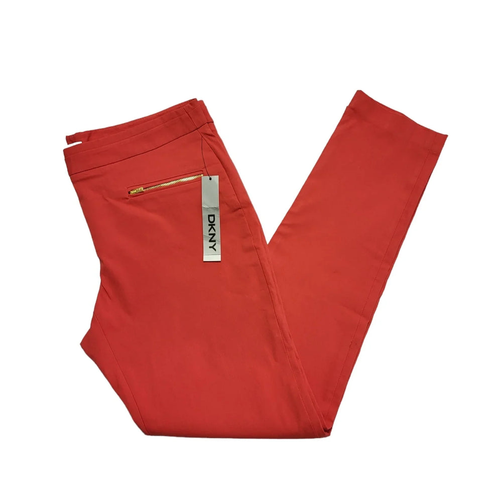 DKNY Red Stretch Trousers UK Women's M W34 L29 Bnwt K504