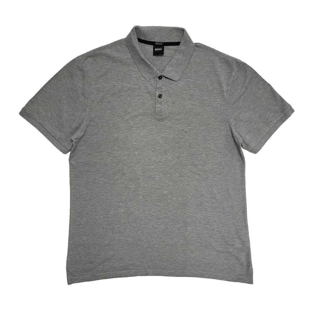 Hugo Boss Polo Shirt Grey Short Sleeve Sports Uk Men's 2XL L270
