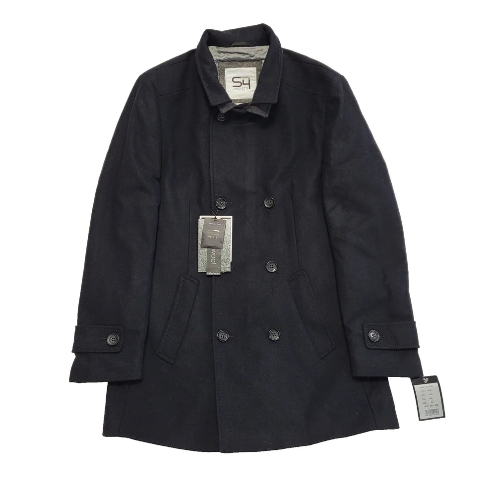 S4 Jackets Black Lined Wool Blend Overcoat Jacket Uk Men's Size M Bnwt L647