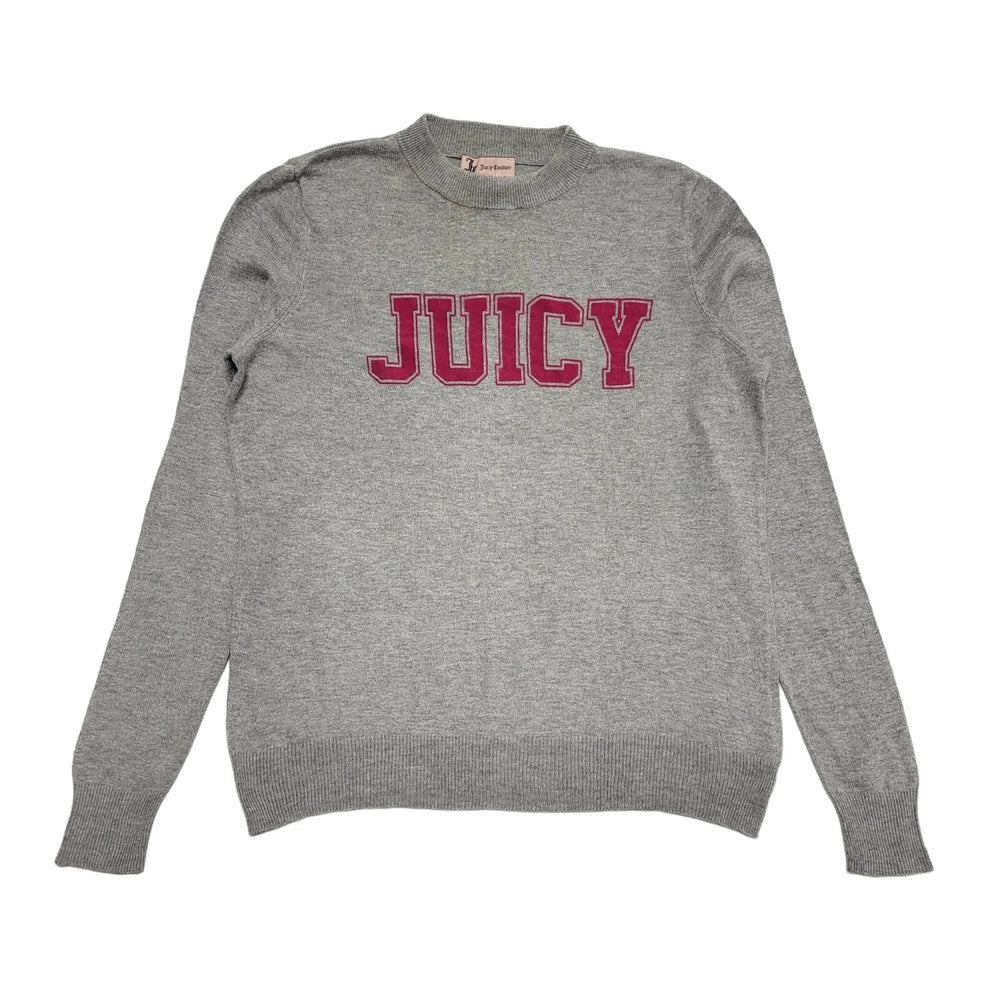 Juicy Grey Long Sleeve Round Neck Knitted Top Womens UK M CC756