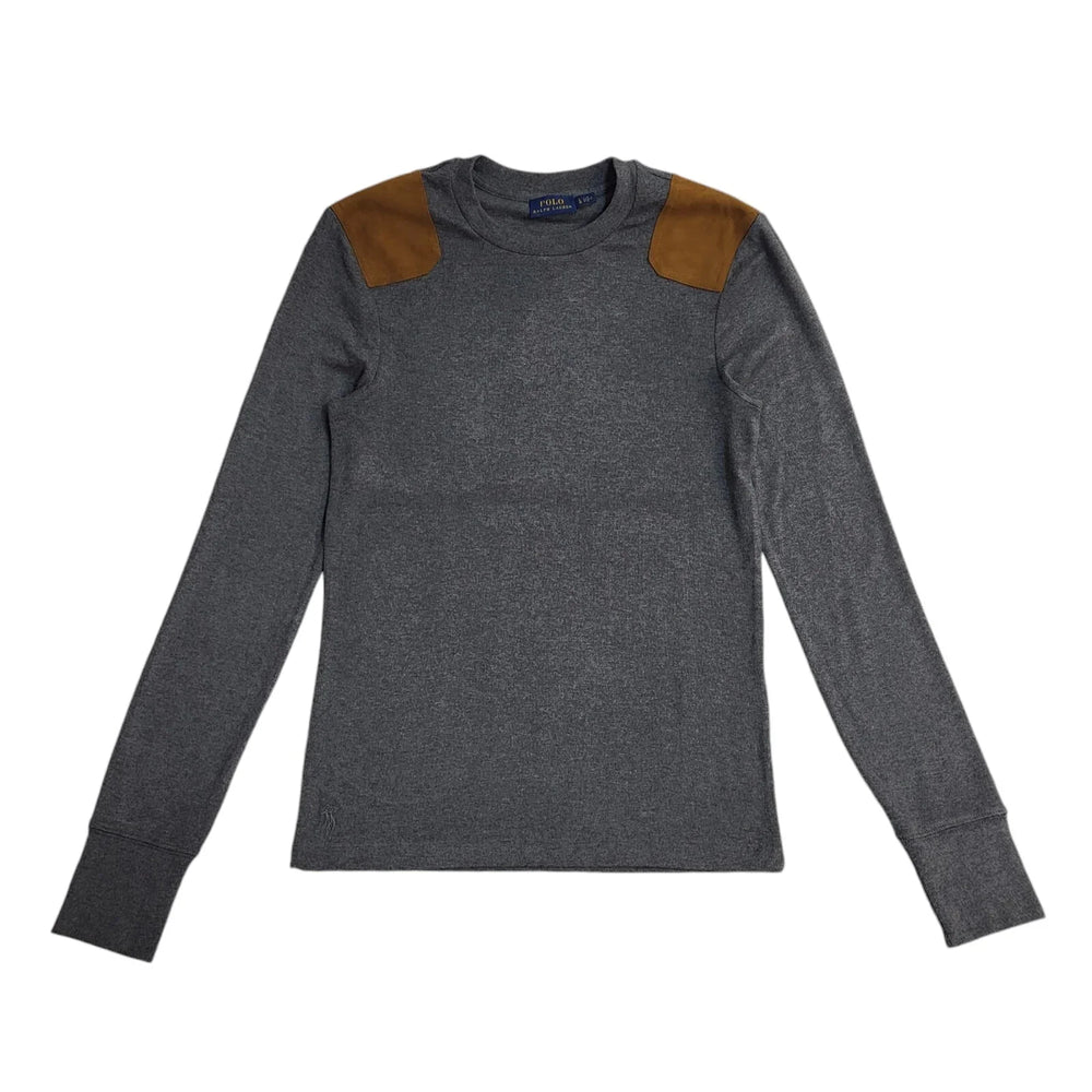 Polo Ralph Lauren Y2K Grey Round Neck Long Sleeve Jumper Men's UK Size L