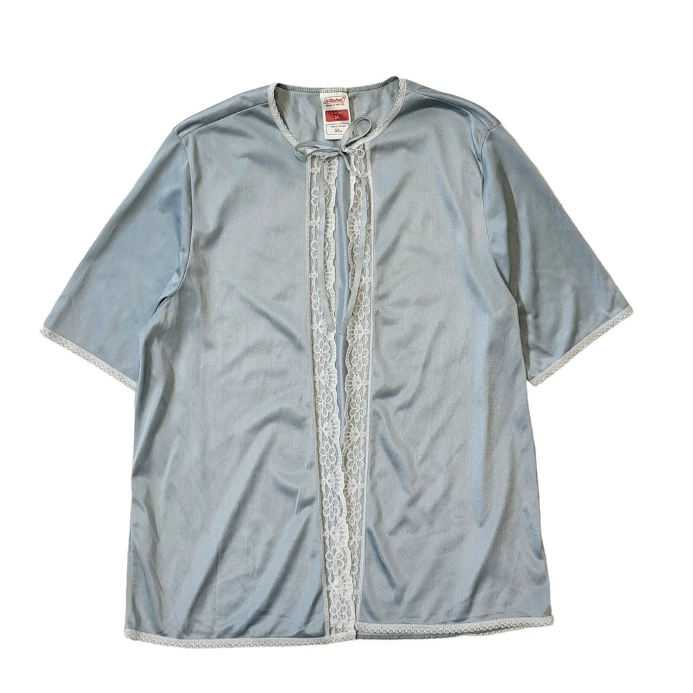 St Michael M&S 70s Vintage Light Blue Night Shirt Women's UK 6 Eu 34