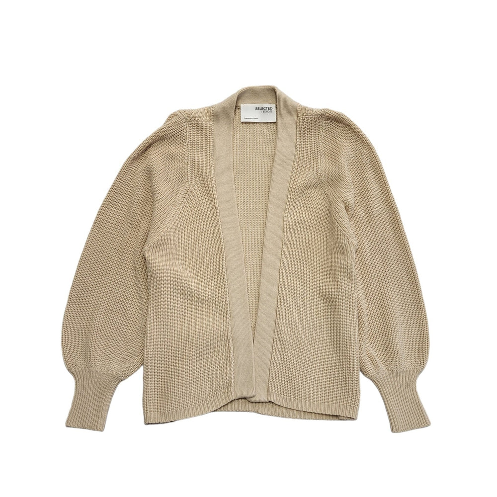 Selected Beige Open Front Knitted Cardigan Womens UK Size XS CC32