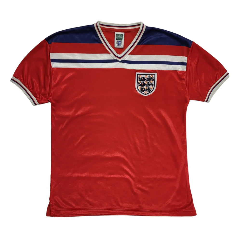 Score Draws England Football Jersey Red Away Kit Men's uk XL L13