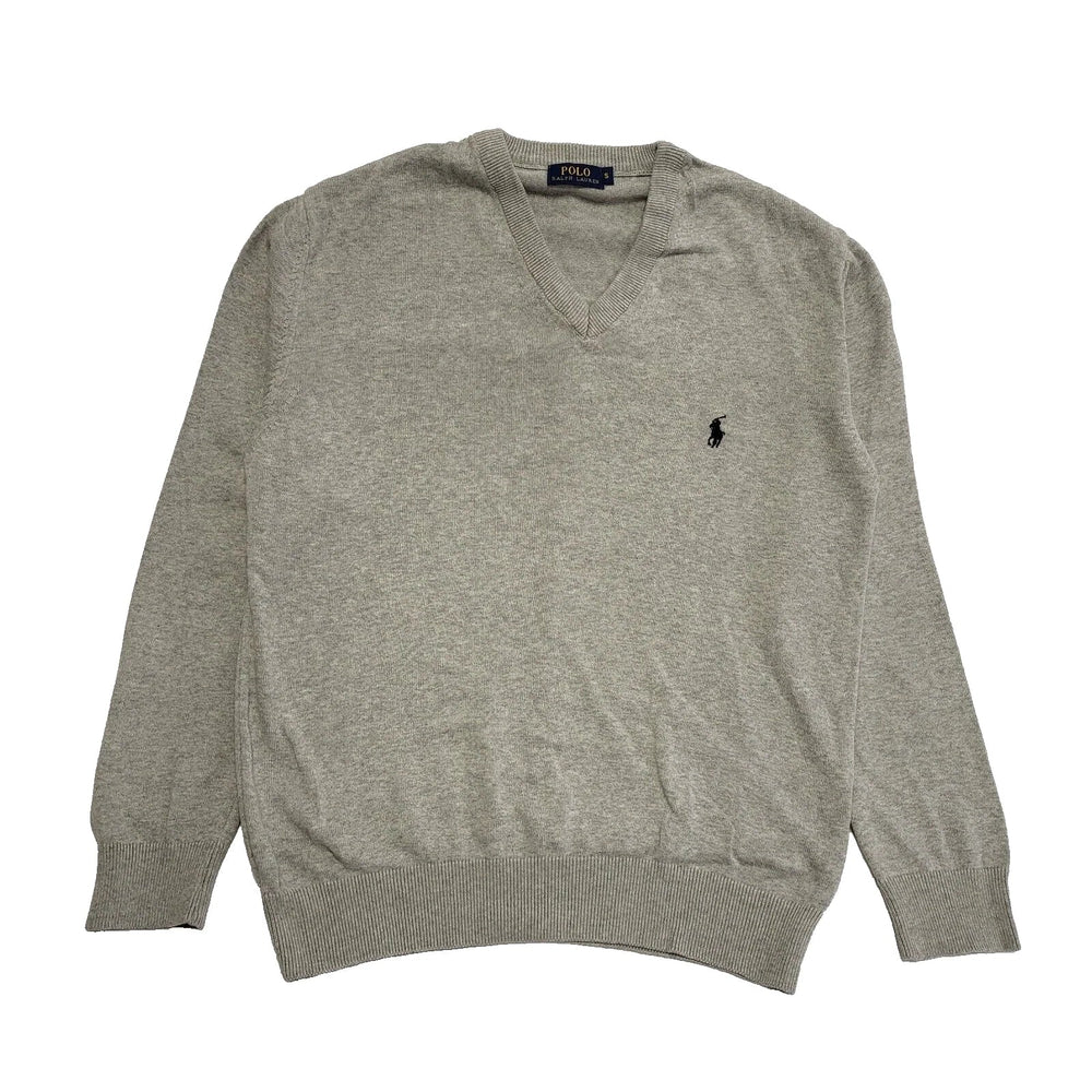 Polo Ralph Lauren Grey Long Sleeve V-Neck Casual Jumper Men's UK S EU 46 K308