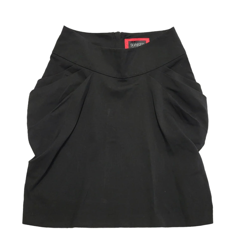 Soaked In Luxury Black Knee Length Cowl Skirt BNWT Womens UK L W32 CC325