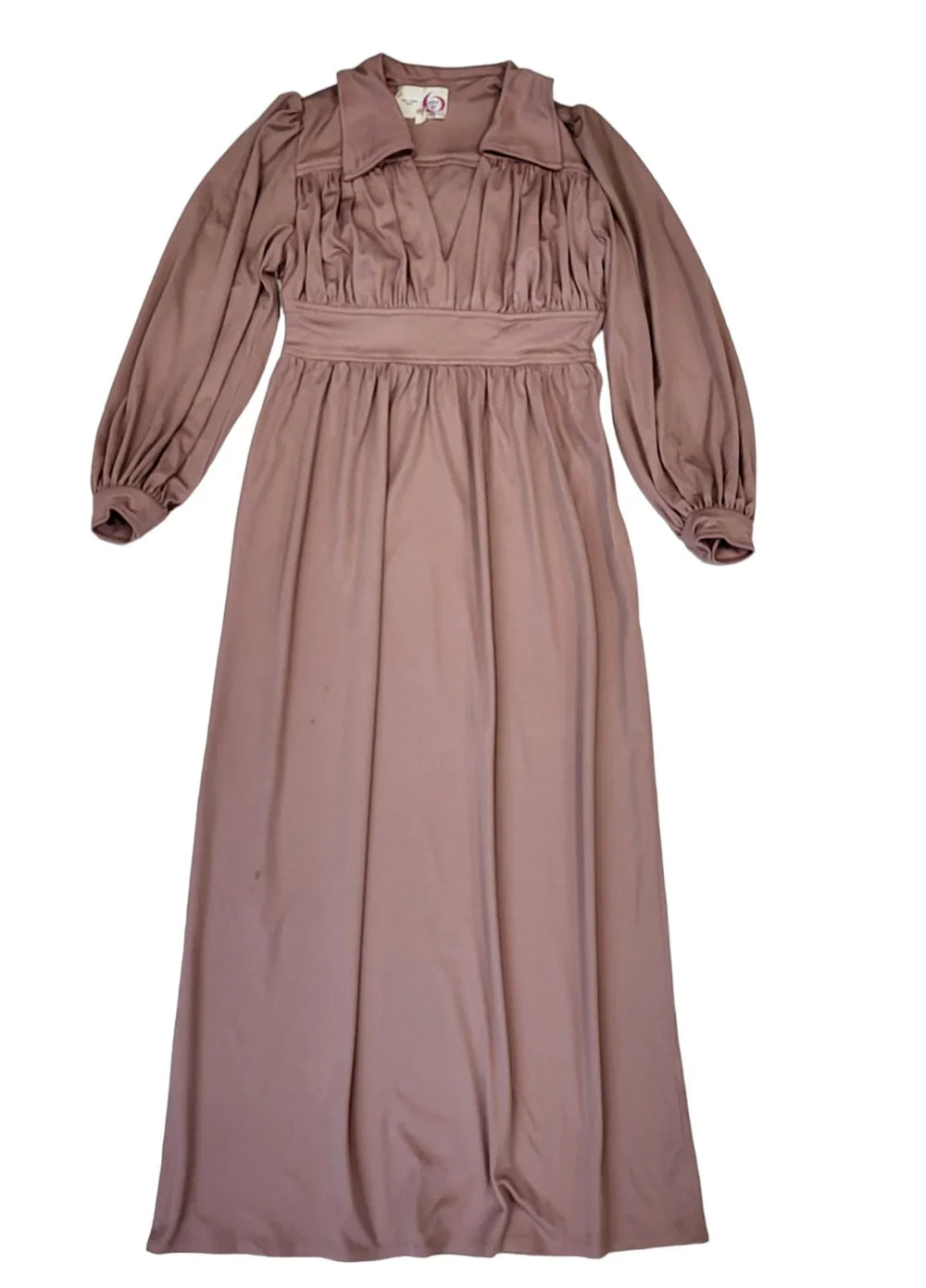 After Six 70s Vintage Dusty Pink Long Sleeve Maxi Dress Women's Size 12