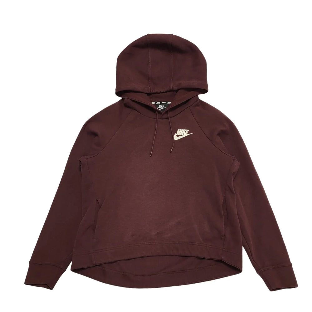 Nike Hoodie Pullover Drawstring Maroon Womens UK Size M BB551