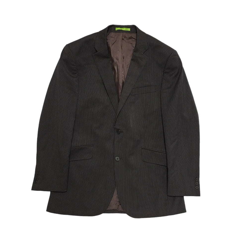 Limehaus Black Striped Wool Blend Suit Blazer Jacket Uk Men's M 40" Bnwt BB374