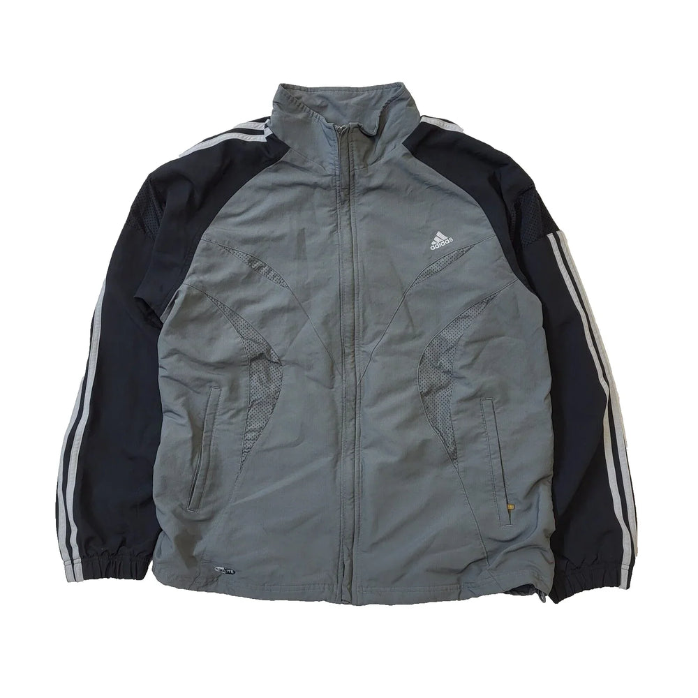 Adidas Grey Black Zipped Sports Mesh Lined Sports Jacket Men's uk M H8