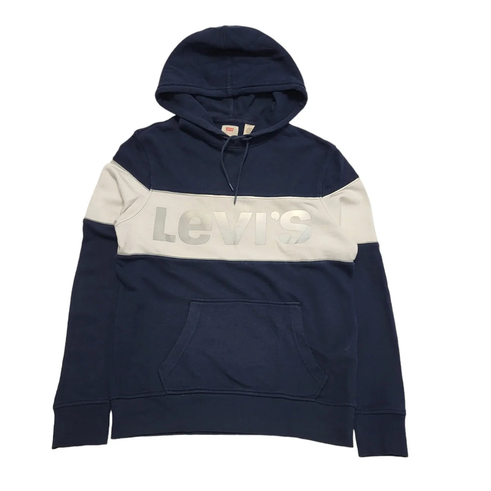 Levi's Navy Blue White Drawstring L/Sleeve Sweatshirt Men's uk S H508