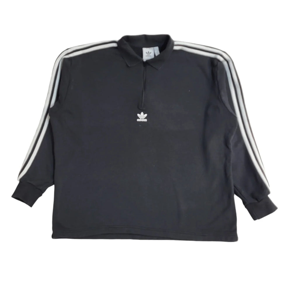 Adidas Black Collared Sports Sweatshirt UK Men's Size XL EE785