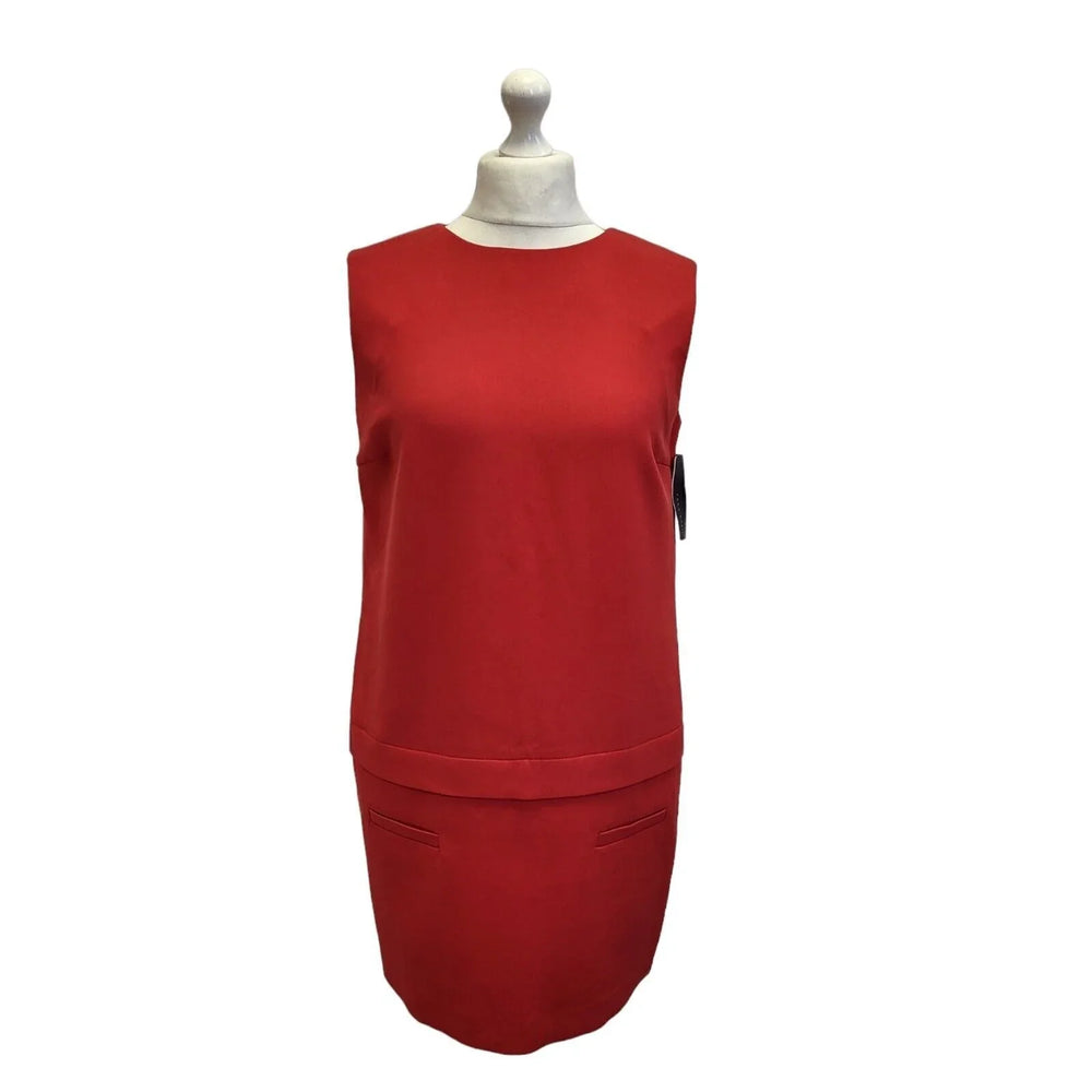 Zara Basic Red Sleeveless Casual Dress Uk Women's 12 Eu 40 Bnwt G99