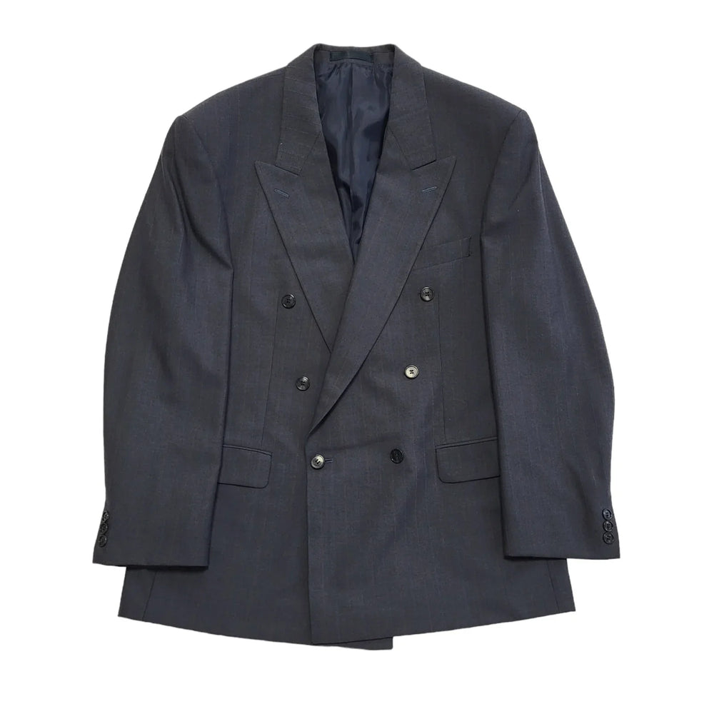 St Michael Vintage 70s Blue Striped Wool Blend Suit Jacket Uk Men's Size L 42"