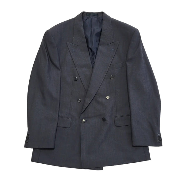 St Michael Vintage 70s Blue Striped Wool Blend Suit Jacket Uk Men's Size L 42"