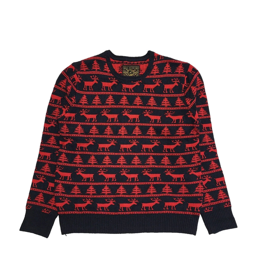 Red Herring Red Black Long Sleeve Casual Crew Neck Jumper Men's UK L EU 54 K354
