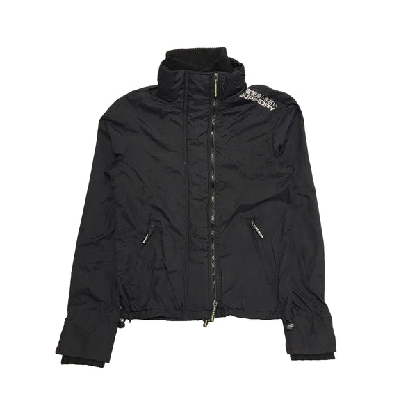 Superdry Wind Cheater Black Zipped Hooded Jacket UK Men's Size S K885