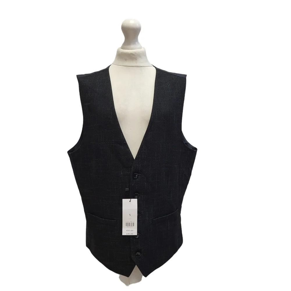 Burton Dark Gray Button Slim Evening Waistcoat Uk Men's Small Bnwt DD440