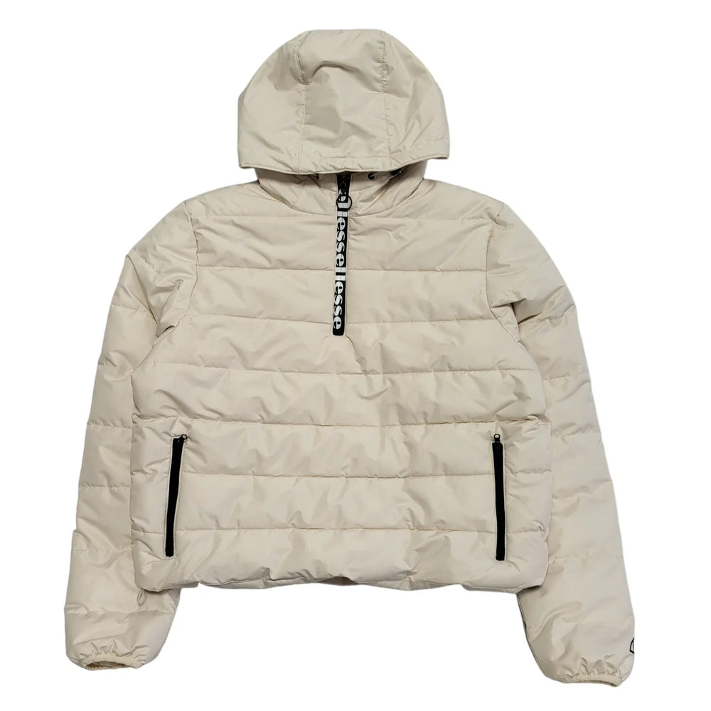 Ellesse Cream 1/4 Zip Hooded Jacket Uk Women's Size 12 CC54