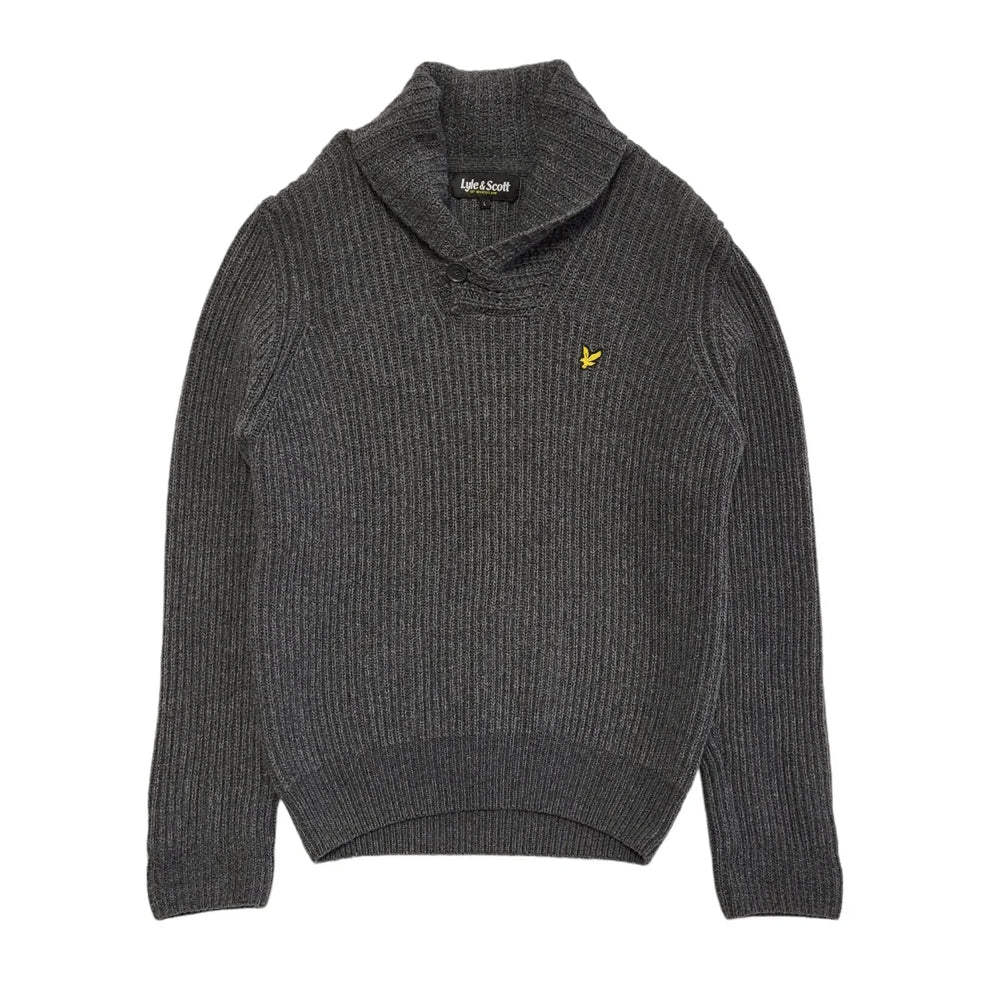 Lyle & Scott Grey Collared Jumper Uk Men's Size Large DD43