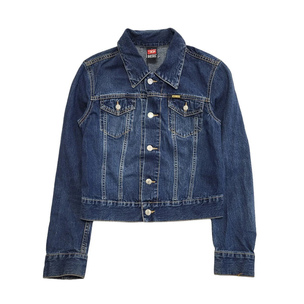 Diesel Faded Blue Button Petite Denim Jacket Women's UK S 8 eu 36 H209