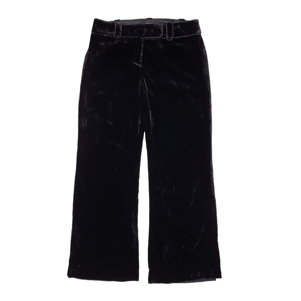 Ann Taylor Y2K Black Velour Straight Leg Trouser Size 12 W30 (USA 8)
