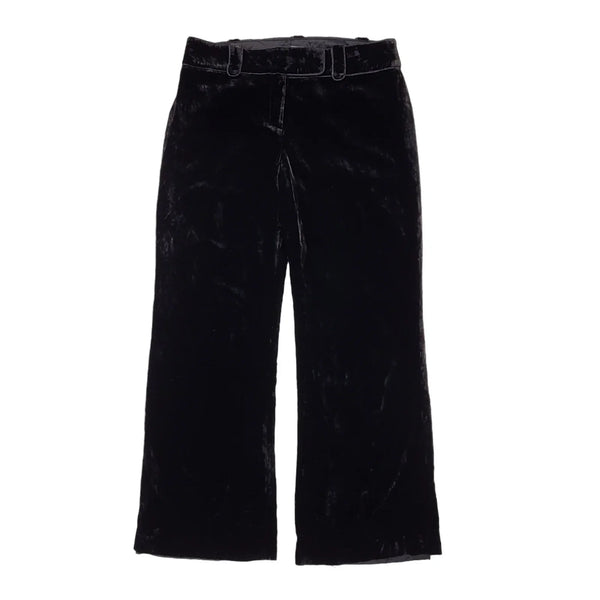 Ann Taylor Y2K Black Velour Straight Leg Trouser Size 12 W30 (USA 8)