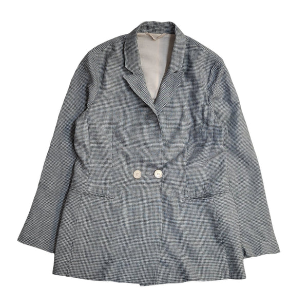 Jigsaw Grey Check Button-Up Jacket Uk Women's Size 14 EE284