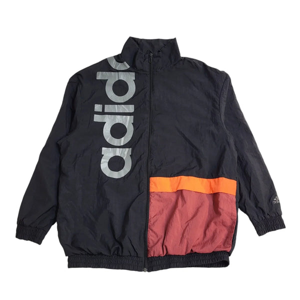 Adidas Black Zipped Windbreaker Sports Jacket Uk Women's Size Large EE892