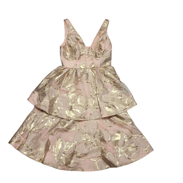 Very Pink V-Neck Tiered Evening Party Dress Women's BNWT UK M 10 K938