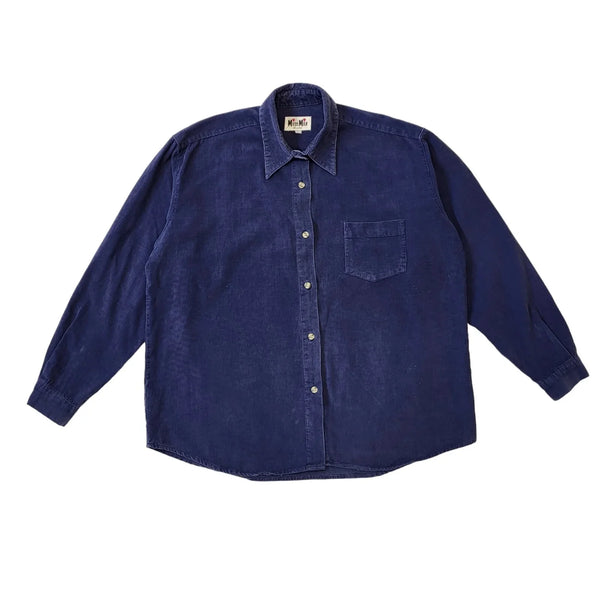 Miss Mix 90s Vintage Blue Corduroy Long Sleeve Shirt Women's Large