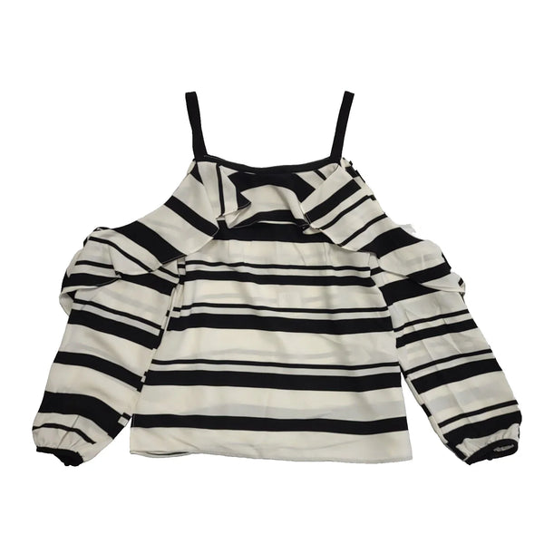 Coast White Black Rachel Stripe Dress Top uk Women's L K311 BNWT