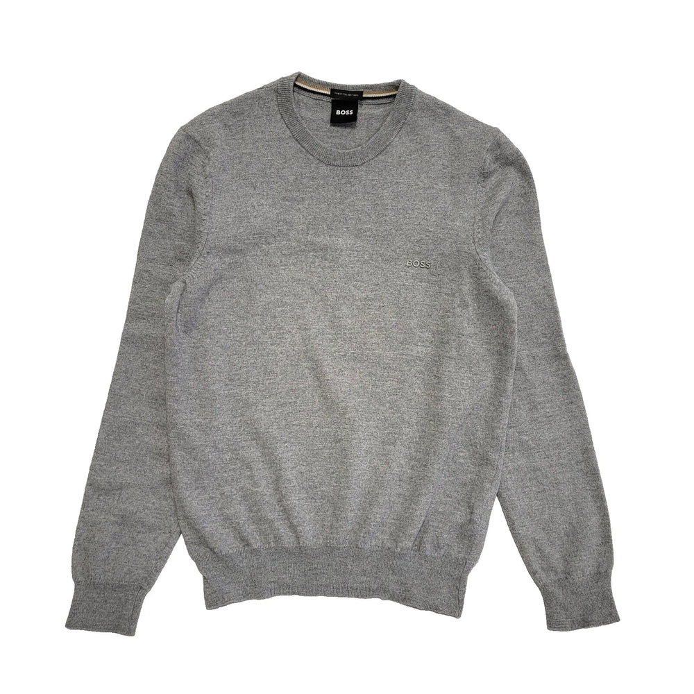 Hugo Boss Grey Crew Neck Wool Jumper Uk Men's Small L486