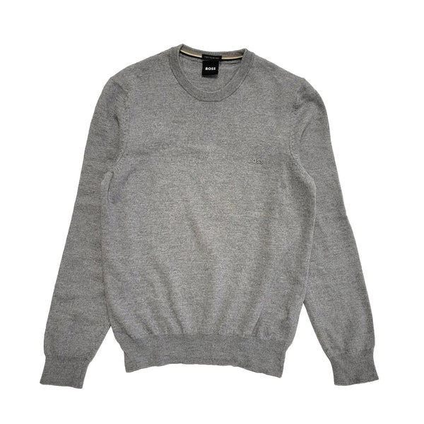 Hugo Boss Grey Crew Neck Wool Jumper Uk Men's Small L486